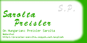 sarolta preisler business card